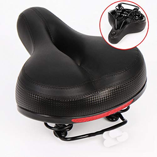 Twnhmj Asiento de la Bicicleta, Amortiguador cómodo sillín, Transpirable Gel Suave de una Silla con Dual Shock Absorber Bolas de Goma para la Bicicleta de montaña, Bicicleta de Carretera,Negro