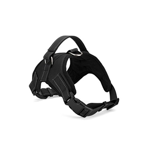 UEETEK Perro Durable Nylon Oxford Estilo del arnés de la Silla de Montar para Perro Mediano Grande - Talla L (Negro)