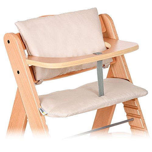 Hauck - Cojín Deluxe para Trona Alpha - 2 piezas - Asiento acolchado / Reductor de asiento / Almohadilla para silla alta (Beige)