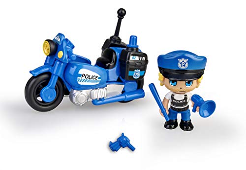 Pinypon Action - Moto de policía con 1 Figura, para niños y  niñas a Partir de 4 a 8 años, (Famosa 700015694)