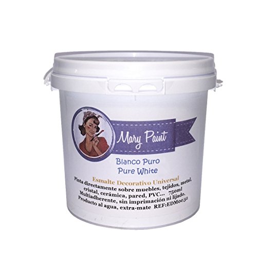 Mary Paint | Pintura para muebles efecto Chalk Paint, Blanco Puro - 750ml