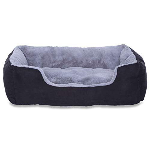 Dibea - Cama para Perros con almohada reversible, 650 g, Gris/Negro, Tamaño M (60 x 48 x 18 cm)