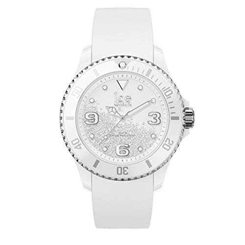 Ice-Watch ICE crystal White silver - Reloj blanco para Mujer con Correa de silicona, 017246 (Medium)