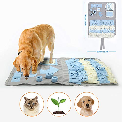 YAMI Snuffle Mat para Perros Alfombrilla de Entrenamiento para Perros Hecha a Mano Alfombra de Juego Mat Nosework Blanket alienta Las Habilidades Naturales de forrajeo (100 * 60 cm)