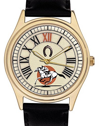 Classic Equestrian Derby Carreras de Caballos de salto entusiasta Vintage Art coleccionable de 40 mm Reloj de pulsera