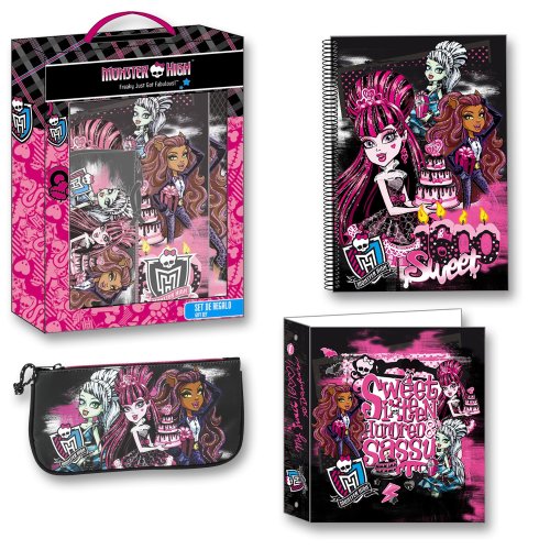 Monster High Set Regalo Carpeta, Cuaderno y Estuche