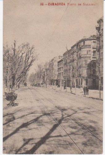 Postal Antigua - Old Postcard : Zaragoza - Paseo de Sagasta