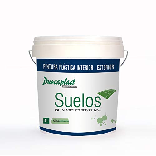 Pintura pistas deportivas antideslizante Durcaplast. Ideal para el pintado y señalización de pistas de tenis, pavimentos deportivos, hormigón, cemento, etc. (4 L, BLANCO)