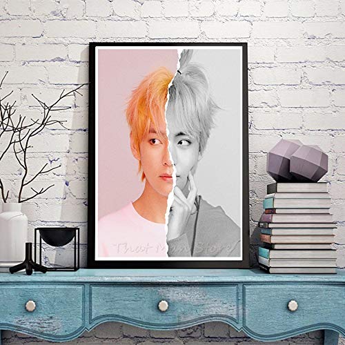 FHGFB BTS-Answer: Portada del álbum Love Myself Cuadro En Lienzo-Celebridad Foto impresión-Impresión Lienzo para habitación de los niños, Dormitorio.-(30X45cm Sin Marco)