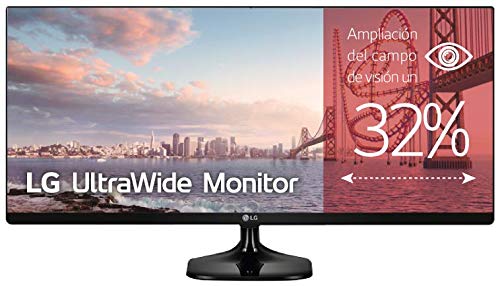 LG 25UM58-P - Monitor Profesional UltraWide WFHD de 63.5 cm (25") con Panel IPS (2560 x 1080 píxeles,  21:9,  250 cd/m²,  sRGB >99%,  1000:1,  5 ms GtG,  75 Hz,  HDMIx2,  Auriculares) Color Negro
