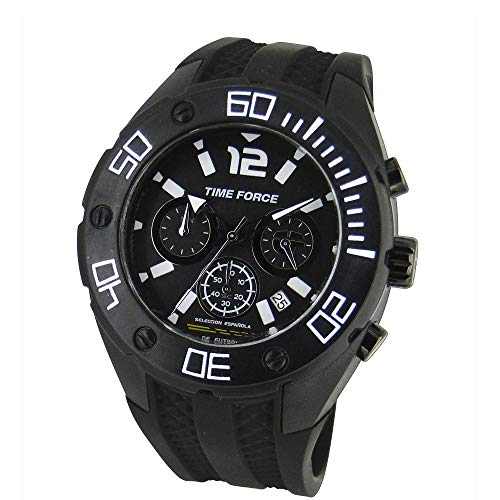 TIME FORCE Reloj Cronógrafo para Hombre de Cuarzo con Correa en Caucho TF-4145M11