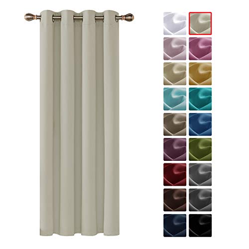 Deconovo Cortinas Dormitorio Moderno Opacas Suave para Ventanas de Habitación con Ojales 1 Pieza 140 x 240 cm Beige Claro