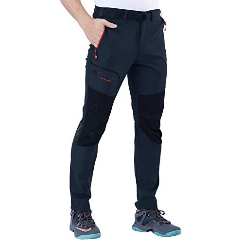 SANMIO Hombre Pantalones de Trekking Impermeable Invierno Polar Forrado Hombres Pantalones Escalada Senderismo Montaña Aire Libre