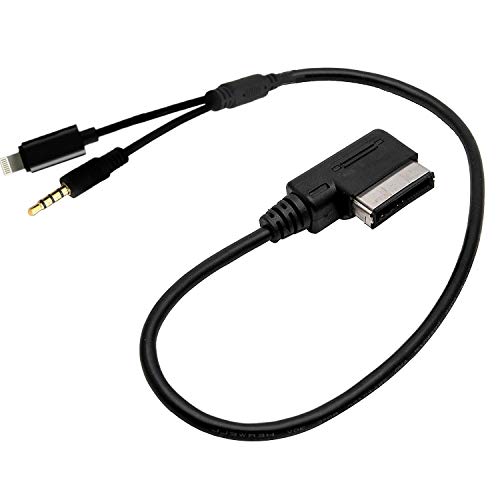 AUX Power Cable AMI MDI adaptador de música compatible para Mercedes Benz Comand APS NTG 2.5 3 4.5 para iPX Xs Max X 8 7, dispositivo de 3,5 mm a Android (39 pulgadas)