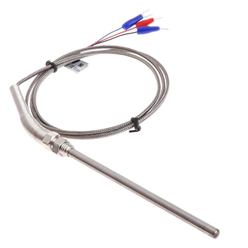 exing termopar sonda de temperatura, sensor de temperatura RTD Pt100 rosca M8 Cable 1 m termopar sonda 100 mm 3 hilos.