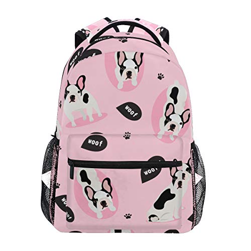 Jeansame - Mochila escolar para portátil (ideal para niños, niñas, mujeres, hombres, cachorros, animales, color rosa