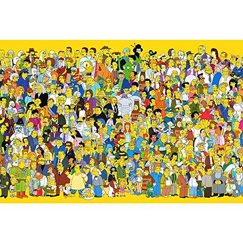 Jqchw Rompecabezas de madera de alta definición Impreso cartel Jigsaw Puzzle 1000 unidades Inicio juego de puzzle rompecabezas animado for adultos Simpson descompresión Inteligencia Juguetes Puzzle Co