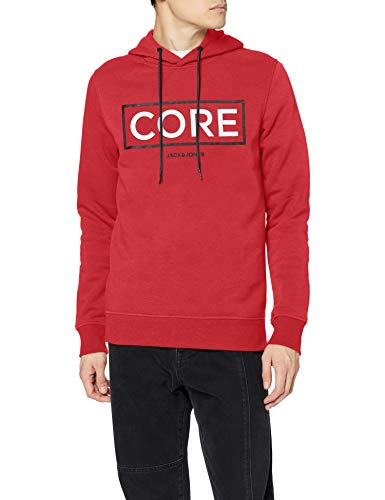 Jack & Jones JCOBOOSTER Sweat Hood Oct 19 Sudadera con Capucha, Rojo (Rio Red Rio Red), L para Hombre