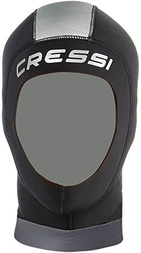 Cressi Hood Man Comfort Plus - Capucha de Buceo, Color Negro/Gris, Talla L (5-6-7)