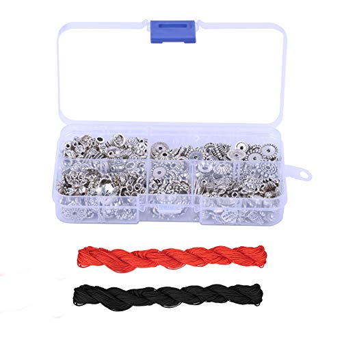 LAITER Tibetan Beads Accesorios de aleación Colgantes Collares Diy Jewelry 200g Pulseras Brazalete Pendientes Decoraciones Varios estilos Negro Rojo Cuerda de mano Diferentes tipos Modelos