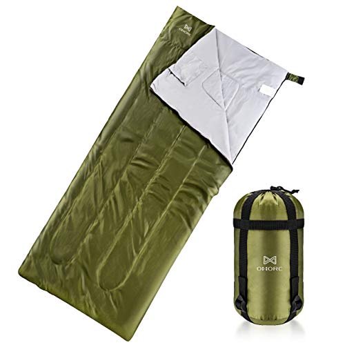 OMORC Saco de Dormir, Saco Dormir Ligero, 200 * 83CM de Gran Tamaño, Impermeable con Bolsa de Compresión, Ultra Ligero, 3 Estaciones, 15℃-30℃, Saco de Dormir Adulto Ideal para Acampada y Excursiones