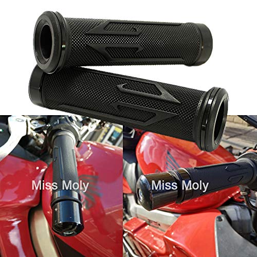 7/8" Puño de Motocicleta Manillar, Moto Manillar Aluminio para CBR Shadow Ninja GSXR YZF (Negro)