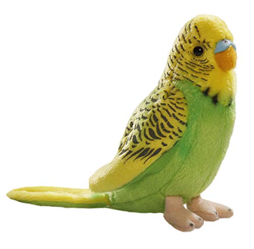 Carl Dick Peluche - Periquito, Loro Verde y Amarillo con Sonido (Felpa, 13cm) [Juguete] 2921001