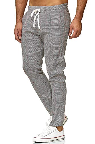 Red Bridge Pantalón para Hombre Slim-Fit Rayas Casual a Cuadros Moda Elástico Finos Chino Gris