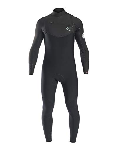 RIP CURL WSM7CM Dawn Patrol Men,4/3 mm Steamer Chest Zip, Neoprenanzug, Thermolining, Pecho con Cremallera,Black,MS/174cm