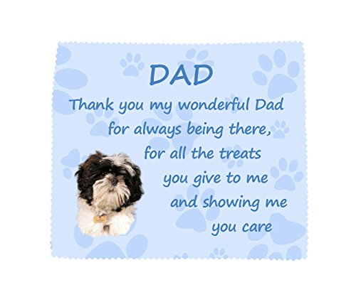 Shih Tzu 'Thank You Dad' - Paño de microfibra para el día del padre, regalo de cumpleaños del perro