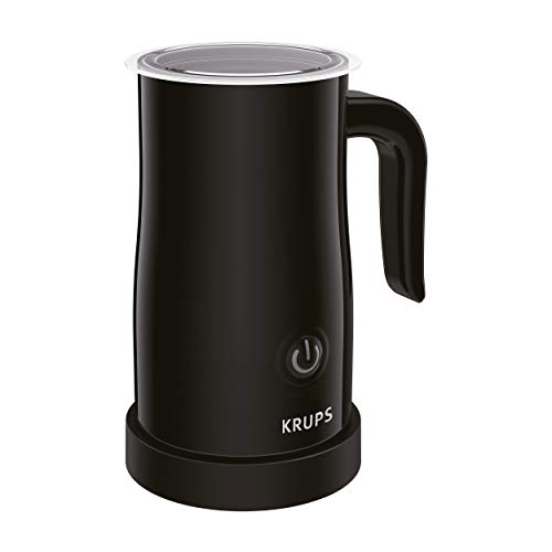 Krups XL1008 - Espumador de leche eléctrico, panel de control one-touch, tapa extraíble, base giratoria de 360 grados, negro