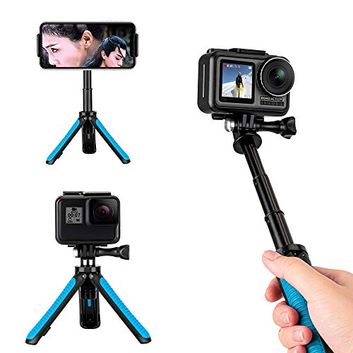 TELESIN - Mini trípode telescópico de Mano para Selfies, monopié de Mano para Gopro/Osmo Action/SJCAM/AKASO/Otras cámaras Deportivas