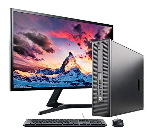 HP EliteDesk 800 G1 SFF- Ordenador de sobremesa + Monitor 27 '' (Intel Core I5-4570, 8GB RAM, Disco SSD 240GB, WiFi, Windows 10 Profesional 64 bits) (Reacondicionado)