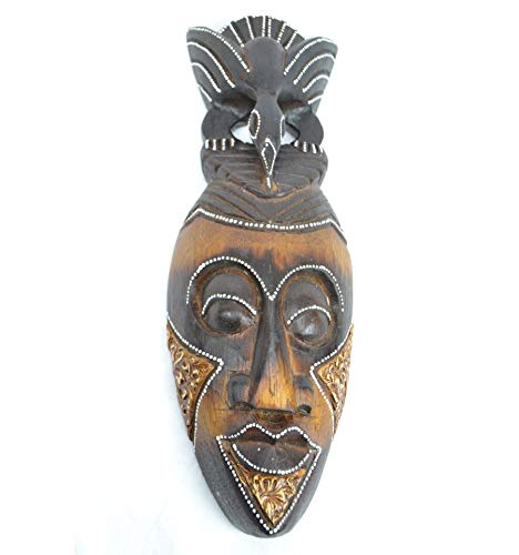 Máscara africana de madera, 30 cm, fabricación artesanal