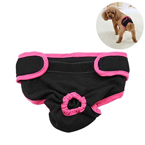 Ropa interior para perros, Algodón suave y cómodo para mascotas, Mascotas sanitarias, Pantalones fisiológicos para cachorros, Pañales para perros, para perros pequeños, medianos y grandes(Negro,XS)