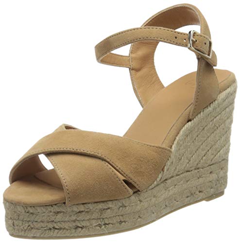 Castañer BLAUDELL/8ED/SS20007, Sandalias con cuña Tipo Alpargatas para Mujer, Tostado, 39 EU