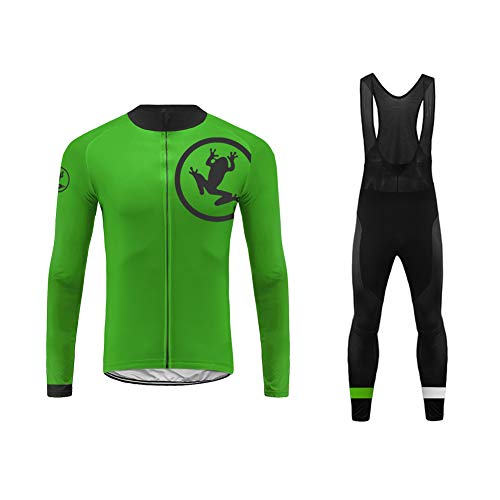 Future Sports Uglyfrog MTB Invierno Termo Maillot de Ciclismo Hombre Mangas Largas Ropa para Bicicleta 20D Cojín Conjunto Bici de Montaña Chaqueta+Bib Pantalones Culote de Ciclista Largo