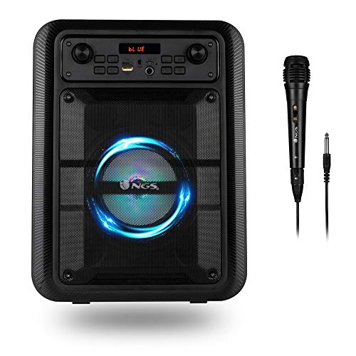 NGS Roller Lingo Black - Altavoz Portátil de 20W Compatible con Tecnología Bluetooth 5.0 y True Wireless Stereo (USB/AUX/Micro SD) Incluye micrófono. Color Negro