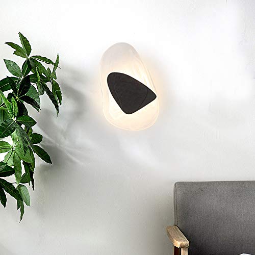 Lámpara De Pared De Cristal, Personalidad Nórdica Y Lámpara De Pared De Vidrio Esmaltado LED Minimalista De Moda, Cuerpo De Lámpara De Hierro Forjado, Estudio De Dormitorio De Decoración,Cool light