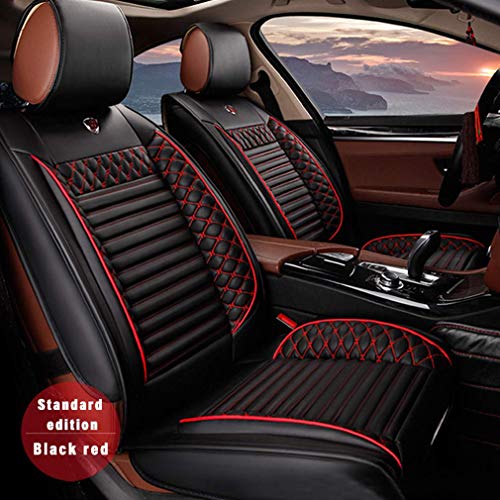 8X-SPEED Auto Delantero Fundas Asientos para Hyundai Tucson Artificial Cuero Cubreasientos de Asientos Four Seasons Protectores Airbag Compatible,Negro Rojo