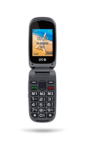 SPC Harmony - Teléfono móvil (Dual SIM, Números y letras grandes, 3 memorias directas, 5 números SOS, cámara de fotos) – Color Negro