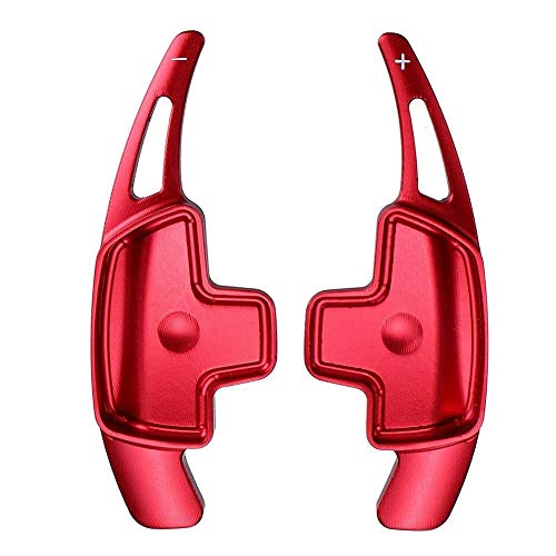 Teabelle 2 piezas Palanca de Cambio de la Rueda del Volante de Ajuste para Coche Cuchilla de Paleta de Cambio de Aleación de Aluminio Rojo