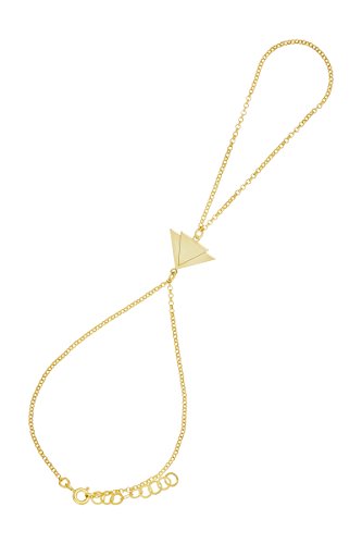 Córdoba Jewels | Pulsera de Dedo en Plata de Ley 925 bañada en Oro con diseño Triangles Infinity Oro