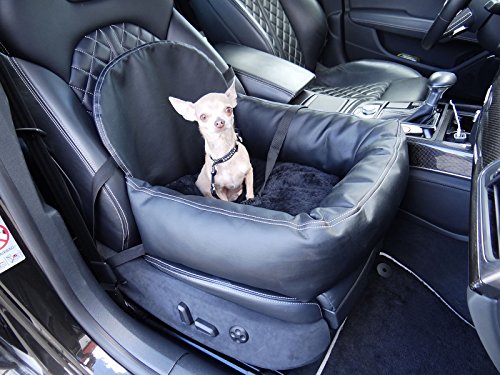 knuffliger Auto asiento para perros, gatos o mascotas Incluye Correa y asiento Fijación recomendado para Ford VW Polo Coupé Material Leder-Look inkl. Flexgurt