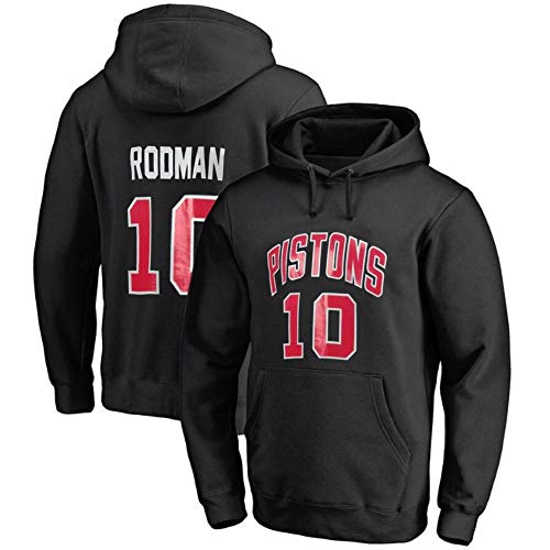 NQFL Dennis Rodman # 10 Los Aficionados al Baloncesto Sudadera Arriba Sudadera con Capucha de Manga Larga (Color : Black, Size : M)