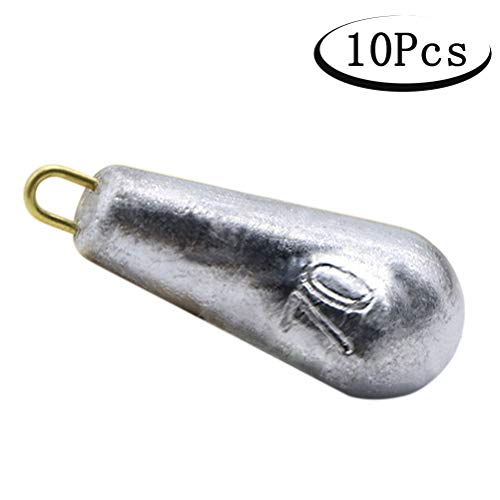 CZ-XING 10 Piezas de Aparejos de Pesca - Pesas de mar Pesas de Pesca Plumb Pesas utilizadas para Pesca Costera Surf Ferry Sea Fishing, Water Droplets -70g