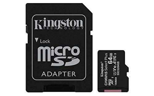 Kingston Canvas Select Plus Tarjeta microSD, SDCS2/64GB Class 10 con Adaptador SD