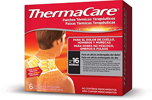 Thermacare Parche Térmico Terapéutico Para El Dolor de Cuello, Hombro y Muñeca, Alivio Prolongado del Dolor Hasta 16 Horas, Sin Medicamentos, 6 Unidades