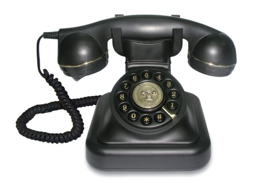 Brondi Vintage 20 - Teléfono analógico con cable en un elegante diseño retro con detalles dorados