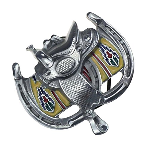 IPOTCH Hebilla de Cinturón Metal Patrón de Montura Estilo Antiguo Regalo de Fiesta Cumpleaños para Hombres - Plata, 10.5 x 8cm